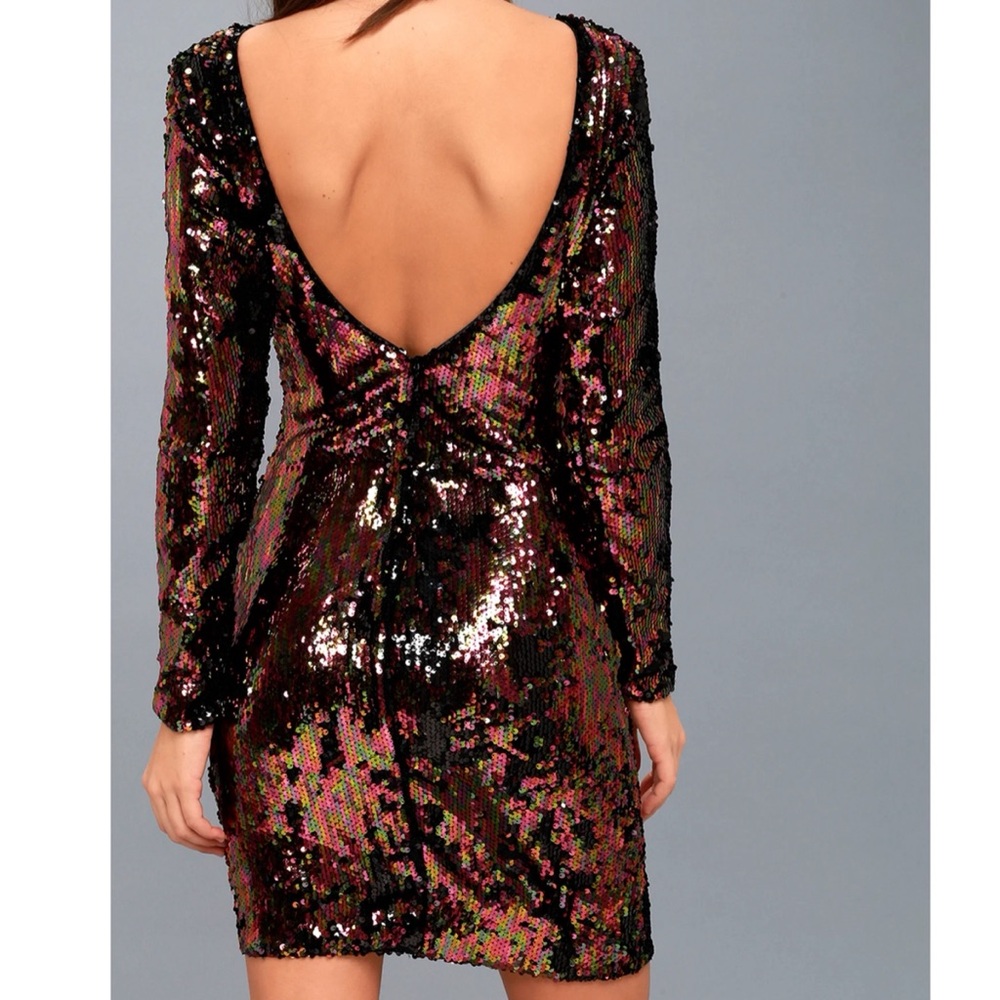 Dress the Population NWOT Lola Black Multi Sequin Bodycon Dress XS - Picture 16 of 16